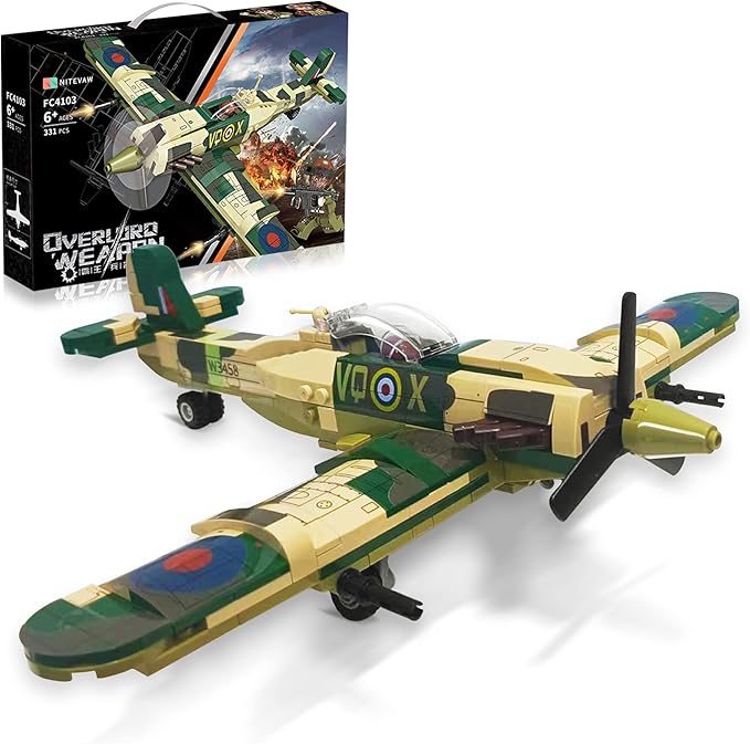 Fighter Plane Spitfire Building Blocks Kit Evergreen Toy Store