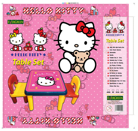 Evergreen Jumbo Table With Two Chairs (Hello Kitty) - Evergreen Toy Store