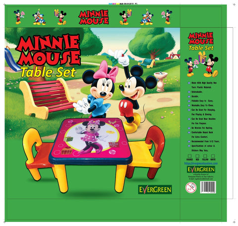 Evergreen Jumbo Table With Two Chairs (Minnie Mouse) - Evergreen Toys