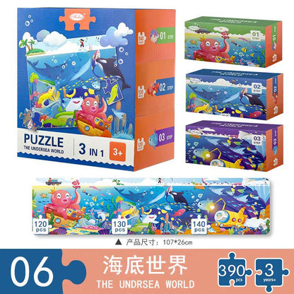 Jigsaw Puzzle 3 in 1 Floor Puzzle for Preschool Learning - Evergreen Toy Store