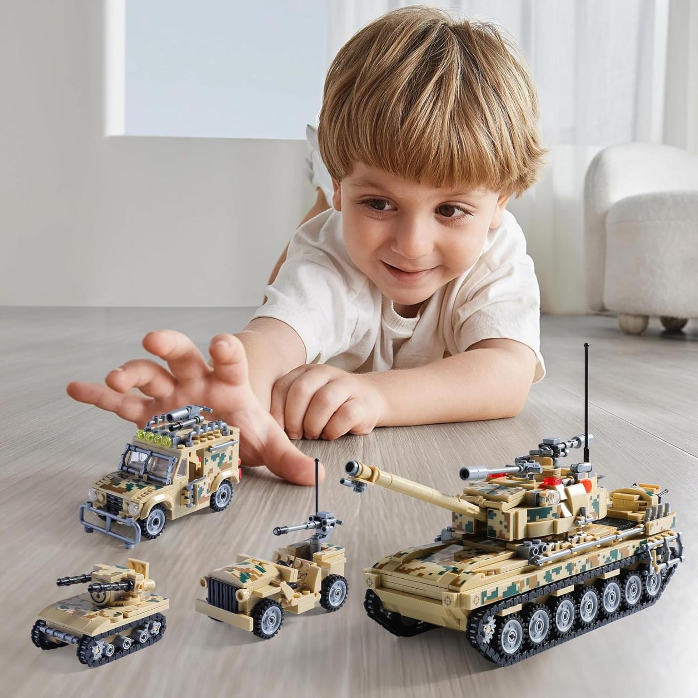 A CHALLENGING S.T.E.M. TOY: A must to promote Boys' thinking and creativity development. Increases reasoning, confidence, mechanical skills, and problem-solving. assembly the last ultimate Tank project. 100% satisfaction guaranty.