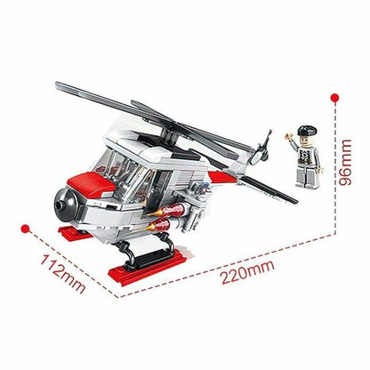 Compact and portable design of helicopter toy puzzle blocks