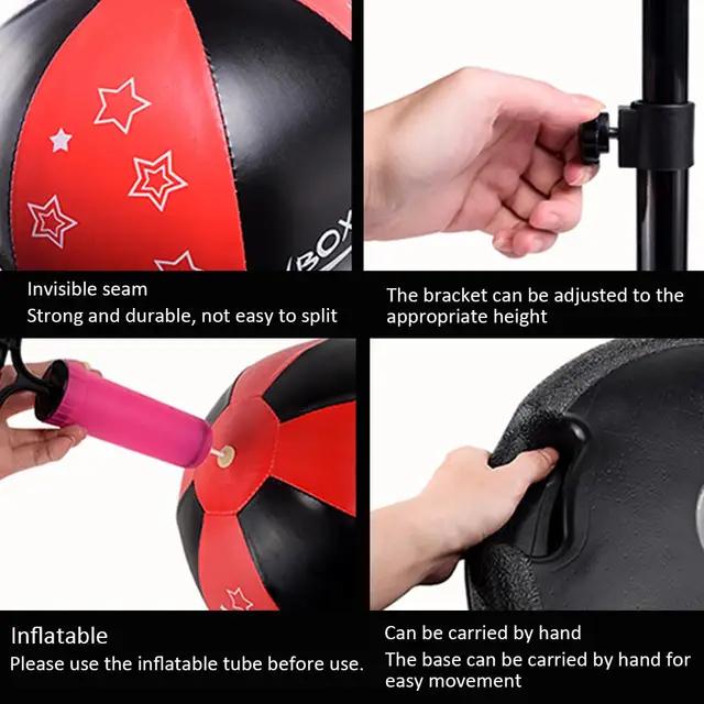 Strong and durable, not easy to split, height of stand can be adjusted, inflatable ball, portable