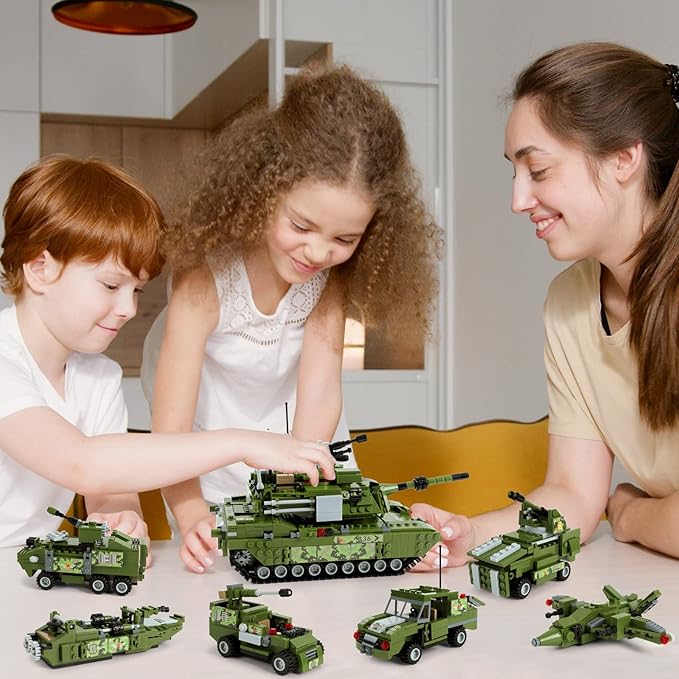 EDUCATIONAL TOYS -- This fun army toy set is perfect for boys and girls aged 6+ who love creating their own adventures,Join this thrilling toy city defense battle adventure! Can improve your kids hand-eye coordination, develop fine motor skills,creativity, logical thinking, problem-solving skills