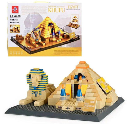 Sphinx& Pyramid of Khufu Building Blocks Architecture of Egypt | 1311PCS - Evergreen Toy Store