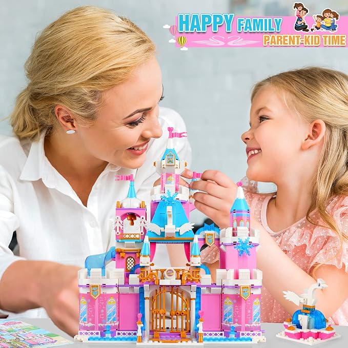 Swan Lake Castle Building Blocks Set | 883PCS - Evergreen Toy Store