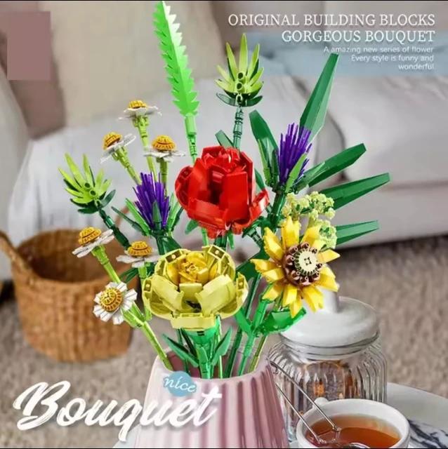 The flower bouquet building kit can make a unique gift for your friends, or yourself. The beautiful bouquet can express your love and surprise them. It is an ideal gift for Valentine's Day, Birthday, Mother's Day, and Christmas.