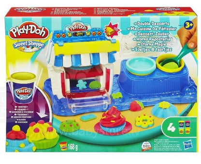 Includes 2 cans of Play-Doh modeling compound
Set includes plates, scoop and server