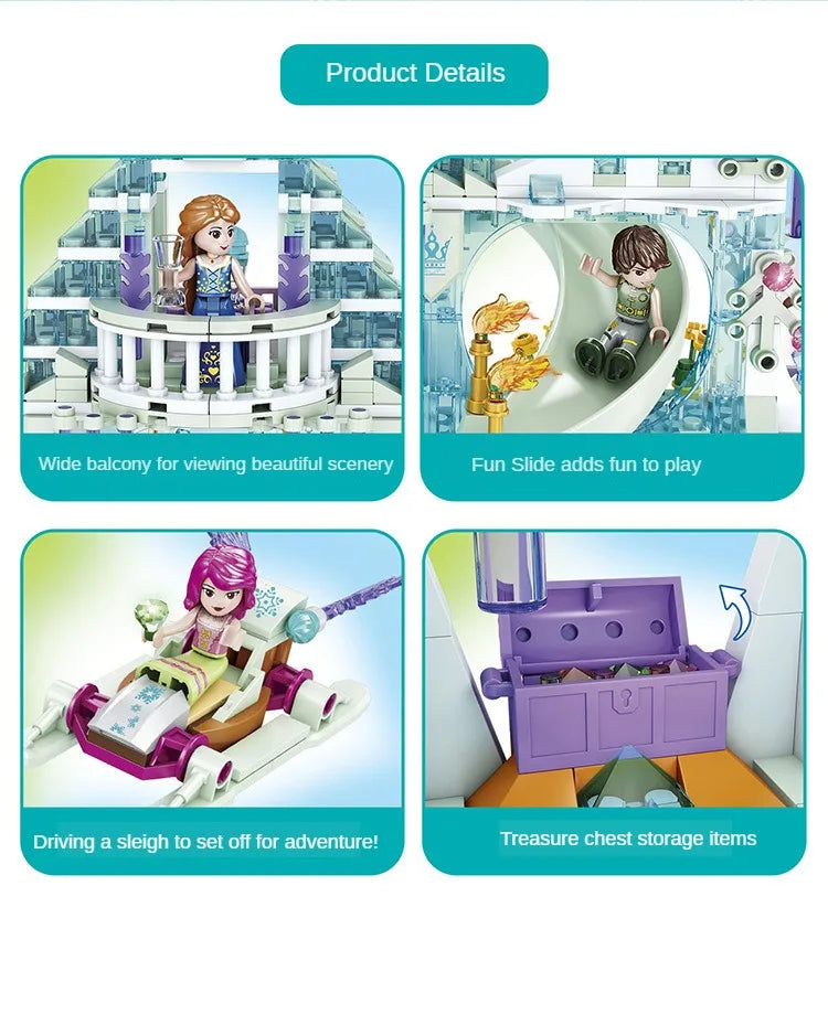 Frozen Elsa Castle Crystal House Building Blocks - Evergreen Toy Store