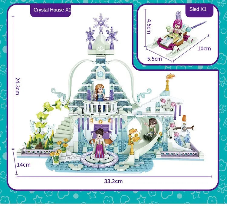 Frozen Elsa Castle Crystal House Building Blocks