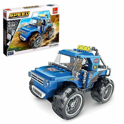 a constructed blue jeep providing hours of role play and fun with its sturdy design