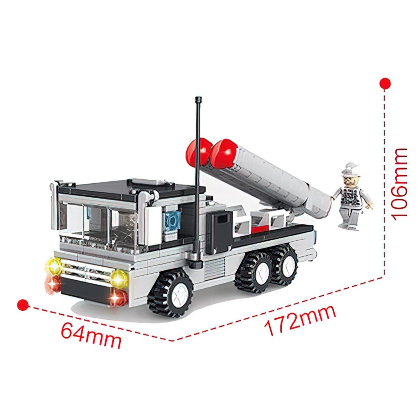 Dimensions of Missile Car building set