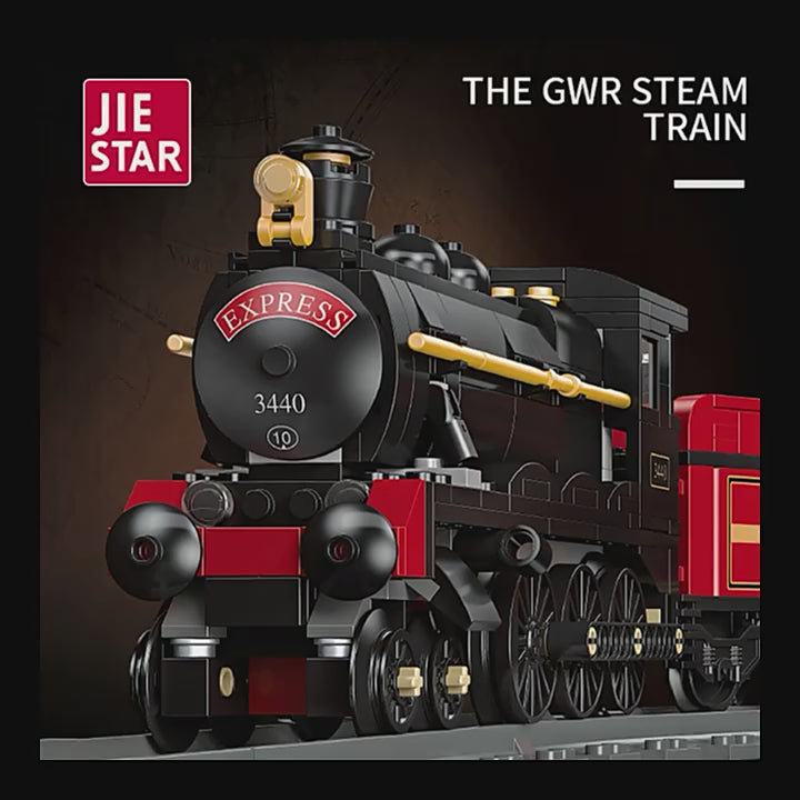 JIESTAR Train Technical Ideas The GWR Steam Train 59002 Railway Building Blocks Model Bricks DIY For Children Giftsl Toys