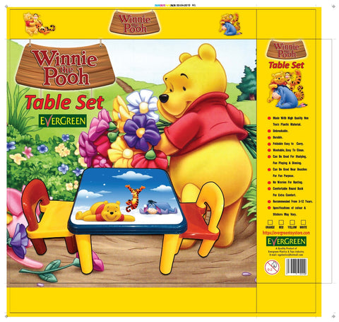 Evergreen Jumbo Table With Two Chairs (Pooh) - Evergreen Toys